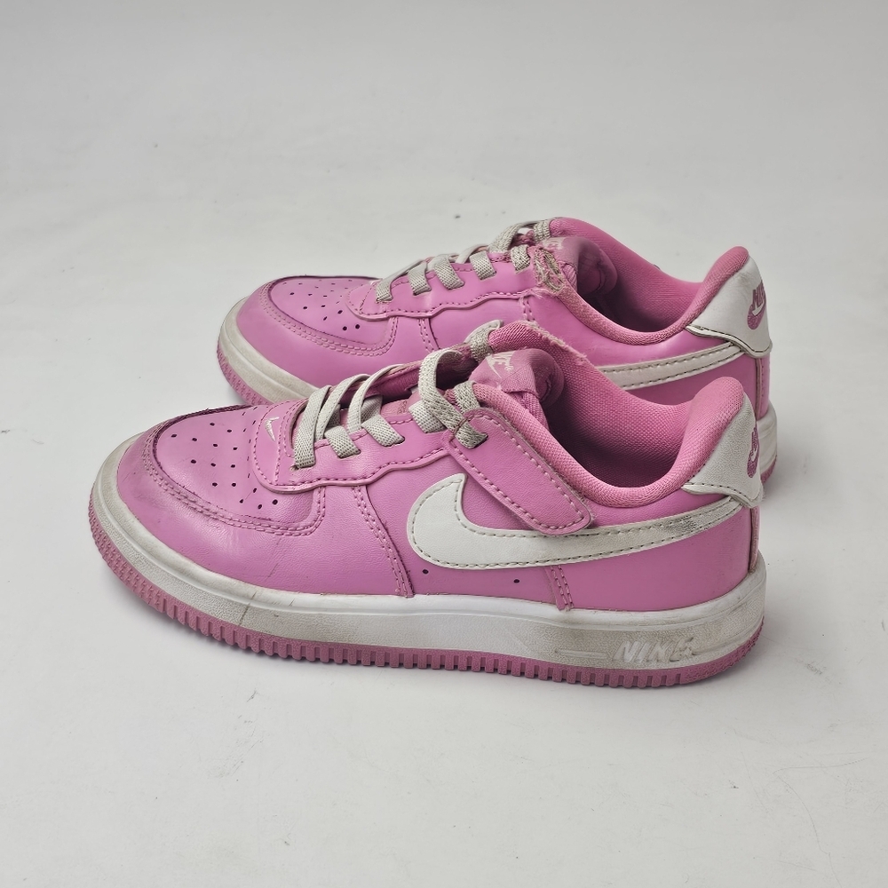 Nike Force 1 Low EasyOn Kids 11.5C Playful Pink White FlyEase Hook Loop Strap - Picture 5 of 12